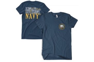 Image of Fox Outdoor Two-Sided Imprinted T-Shirt - Men's, Large, Navy/Navy Descriptive Words, 63-4021 L
