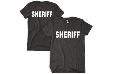 Image of Fox Outdoor Two-Sided Imprinted T-Shirt - Men's, Small, Black/Sheriff/White Imprint, 64-613 S