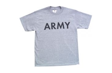 Image of Fox Outdoor Youths Imprinted T-Shirt, Army - Heather Grey, Large, 64-80 L