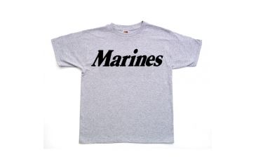 Image of Fox Outdoor Youths Imprinted T-Shirt, Marines - Heather Grey, Extra Large, 64-81 XL
