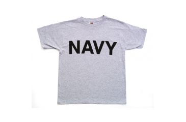 Image of Fox Outdoor Youths Imprinted T-Shirt, Navy - Heather Grey, Extra Large, 64-82 XL