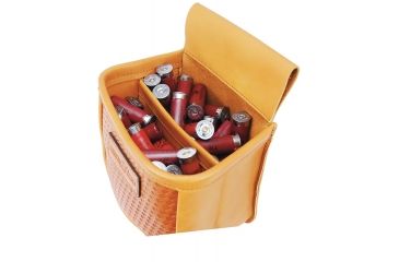 Image of GPS Leather Double Shell Pouch Basket Weave holds 100 shells GPS-L870-2