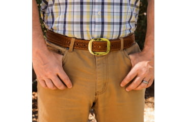Image of Galco SB26 1 1/2in Center Post Flat Back Basket Stamped Holster Belt