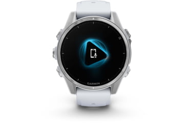 Image of Garmin fenix 8 AMOLED 43mm GPS Watch, Silver with Whitestone Silicone Band, 010-02903-00