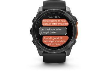 Image of Garmin fenix 8 AMOLED 51mm GPS Watch, Slate Gray with Black Silicone Band, 010-02905-00