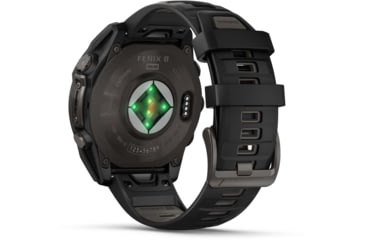 Image of Garmin fenix 8 Sapphire Solar Edition 47mm GPS Watch, Carbon Gray DLC Titanium with Black/Pebble Gray Silicone, 010-02906-10