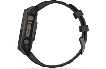 Image of Garmin fenix 8 Sapphire Solar Edition 47mm GPS Watch, Carbon Gray DLC Titanium with Black/Pebble Gray Silicone, 010-02906-10