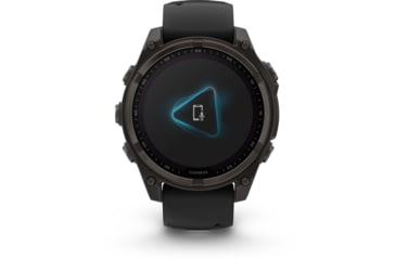 Image of Garmin fenix 8 Sapphire Solar Edition 47mm GPS Watch, Carbon Gray DLC Titanium with Black/Pebble Gray Silicone, 010-02906-10