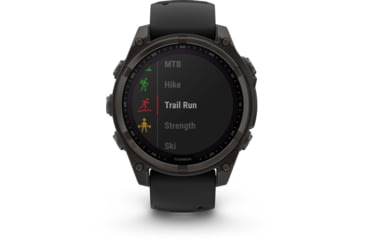 Image of Garmin fenix 8 Sapphire Solar Edition 47mm GPS Watch, Carbon Gray DLC Titanium with Black/Pebble Gray Silicone, 010-02906-10