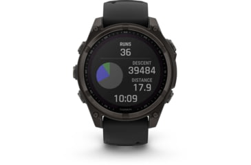 Image of Garmin fenix 8 Sapphire Solar Edition 47mm GPS Watch, Carbon Gray DLC Titanium with Black/Pebble Gray Silicone, 010-02906-10