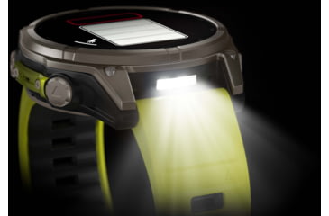 Image of Garmin fenix 8 Sapphire Solar Edition 47mm GPS Watch, Titanium with Amp Yellow/Graphite Silicone, 010-02906-20
