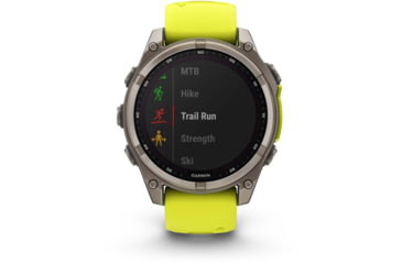 Image of Garmin fenix 8 Sapphire Solar Edition 47mm GPS Watch, Titanium with Amp Yellow/Graphite Silicone, 010-02906-20