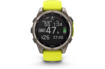 Image of Garmin fenix 8 Sapphire Solar Edition 47mm GPS Watch, Titanium with Amp Yellow/Graphite Silicone, 010-02906-20