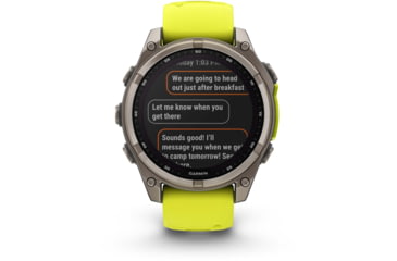 Image of Garmin fenix 8 Sapphire Solar Edition 47mm GPS Watch, Titanium with Amp Yellow/Graphite Silicone, 010-02906-20