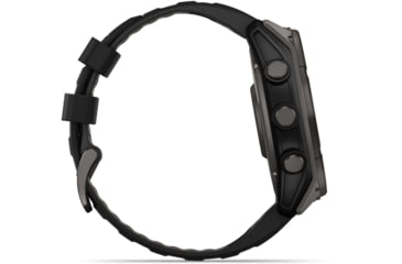 Image of Garmin fenix 8 Sapphire Solar Edition 51mm GPS Watch, Carbon Gray DLC Titanium with Black/Pebble Gray Silicone, 010-02907-10
