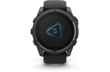 Image of Garmin fenix 8 Sapphire Solar Edition 51mm GPS Watch, Carbon Gray DLC Titanium with Black/Pebble Gray Silicone, 010-02907-10