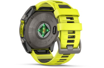Image of Garmin fenix 8 Sapphire Solar Edition 51mm GPS Watch, Titanium with Amp Yellow/Graphite Silicone, 010-02907-20
