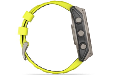 Image of Garmin fenix 8 Sapphire Solar Edition 51mm GPS Watch, Titanium with Amp Yellow/Graphite Silicone, 010-02907-20