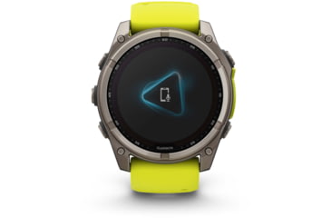 Image of Garmin fenix 8 Sapphire Solar Edition 51mm GPS Watch, Titanium with Amp Yellow/Graphite Silicone, 010-02907-20