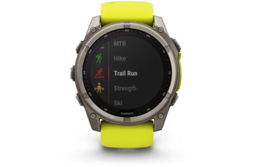 Image of Garmin fenix 8 Sapphire Solar Edition 51mm GPS Watch, Titanium with Amp Yellow/Graphite Silicone, 010-02907-20