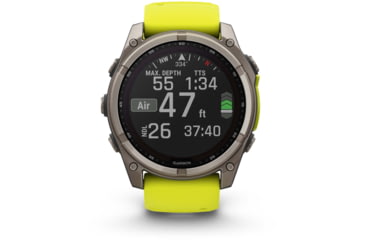 Image of Garmin fenix 8 Sapphire Solar Edition 51mm GPS Watch, Titanium with Amp Yellow/Graphite Silicone, 010-02907-20