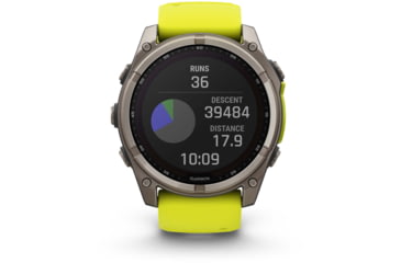 Image of Garmin fenix 8 Sapphire Solar Edition 51mm GPS Watch, Titanium with Amp Yellow/Graphite Silicone, 010-02907-20