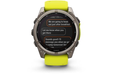 Image of Garmin fenix 8 Sapphire Solar Edition 51mm GPS Watch, Titanium with Amp Yellow/Graphite Silicone, 010-02907-20