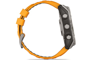 Image of Garmin fenix 8 AMOLED 51mm GPS Watch, Sapphire, Titanium with Spark Orange/Graphite Silicone Band, 010-02905-10