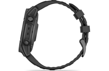 Image of Garmin fenix E AMOLED 47mm GPS Watch, Slate Gray Steel with Black Silicone Band, 010-03025-03