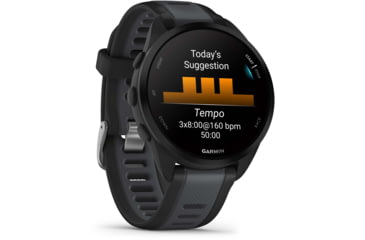 Image of Garmin Forerunner 165 Music 43mm Watch, Black/Slate Gray, 010-02863-30