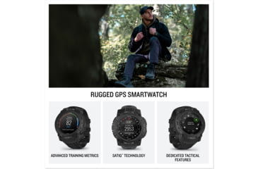 Image of Garmin Instinct 3 Amoled Tactical Watch, Black, 50mm, Polymer/Aluminum, Black, Silicone, 010-03020-50