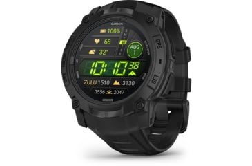 Image of Garmin Instinct 3 Amoled Tactical Watch, Black, 50mm, Polymer/Aluminum, Black, Silicone, 010-03020-50