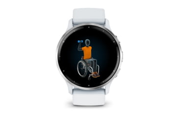 Image of Garmin Venu 3 Watch, Silver Stainless Steel Bezel w/ Whitestone Case and Silicone Band, 010-02784-00
