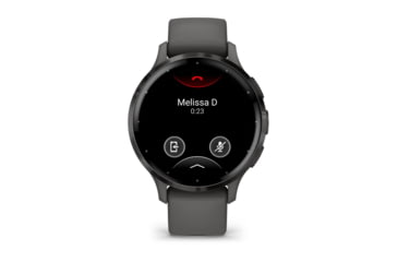 Image of Garmin Venu 3S Watch, Slate Stainless Steel Bezel w/ Pebble Gray Case and Silicone Band, 010-02785-00