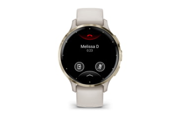 Image of Garmin Venu 3S Watch, Soft Gold Stainless Steel Bezel w/ Ivory Case and Silicone Band, 010-02785-04