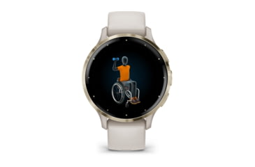 Image of Garmin Venu 3S Watch, Soft Gold Stainless Steel Bezel w/ Ivory Case and Silicone Band, 010-02785-04