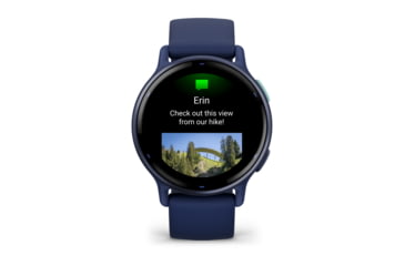 Image of Garmin Vivoactive 5 Watch, Metallic Navy Aluminum Bezel w/ Navy Case and Silicone Band, 010-02862-12