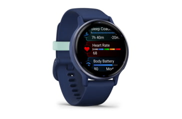 Image of Garmin Vivoactive 5 Watch, Metallic Navy Aluminum Bezel w/ Navy Case and Silicone Band, 010-02862-12