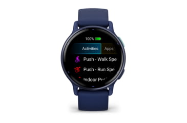Image of Garmin Vivoactive 5 Watch, Metallic Navy Aluminum Bezel w/ Navy Case and Silicone Band, 010-02862-12