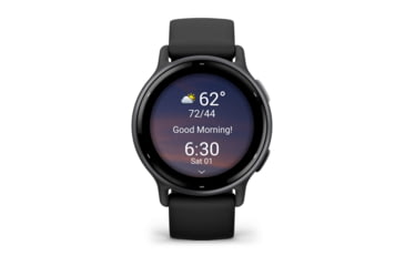 Image of Garmin Vivoactive 5 Watch, Slate Aluminim Bezel w/ Black Case and Silicone Band, 010-02862-10