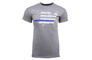 Image of Glock AP95688 Blue Line Patriot T-Shirt Gray Large Short Sleeve