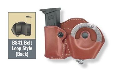Image of Gould &amp; Goodrich Cuff/Mag Case w/Belt Loops, Beretta 83 &amp; Similar, Right Hand, Chestnut Brown, 841-1