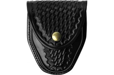 Image of Gould &amp; Goodrich ASP/Hiatt Handcuff Case, Basket Brass Snap, Black Weave, B470WBR