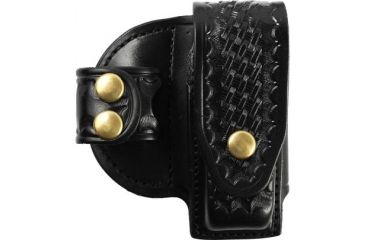 Image of Gould &amp; Goodrich Magazine Case/Cuff Holder, Right Hand, Brass HW - Glock 20, 21, 29, 30 &amp; Similar, Black Weave, B533-4WBR