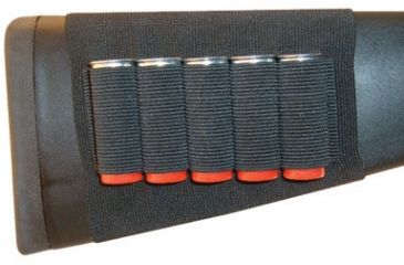 Image of GrovTec US Buttstock Cartridge Shell Holder - Shotgun Open Style, 5 Loops, Black, GTAC82