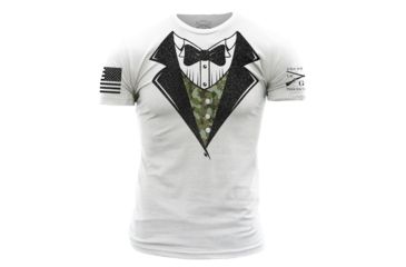 Image of Grunt Style Camo Tux Tee Shirt - Mens, White, Small, GS2620-S