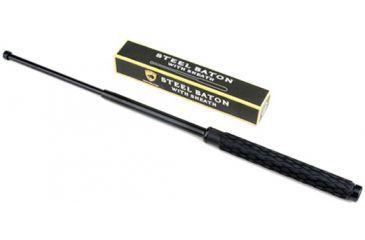 Image of Guard Dog Security 26in Steel Baton w/ Rubber Grip Handle, Nylon Sheath w/ Ring, 2-Part Box, Black BT-GD26BK