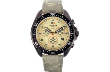 Image of H3 Tactical H3.222351.09 Field Ops Mens Watch - Timer, Khaki Dial, Green Leather Band 