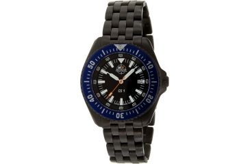 Image of H3 Tactical H3.15018 Green Shadow 1 Mens Watch - Black Dial, Black Bracelet, Blue Bezel