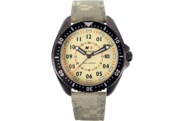 Image of H3 Tactical H3.202351.09 Field Ops Mens Watch - Black Bezel, Green Leather Band, Khaki Dial